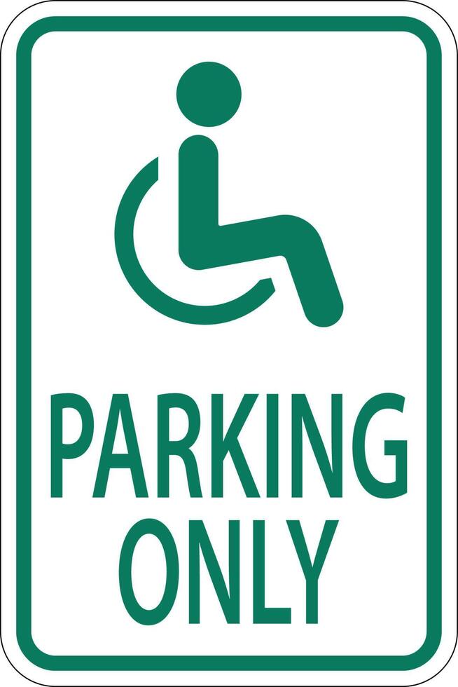 Accessible Parking Sign On White Background vector