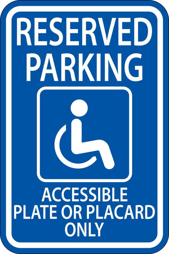 Accessible Parking Sign On White Background vector