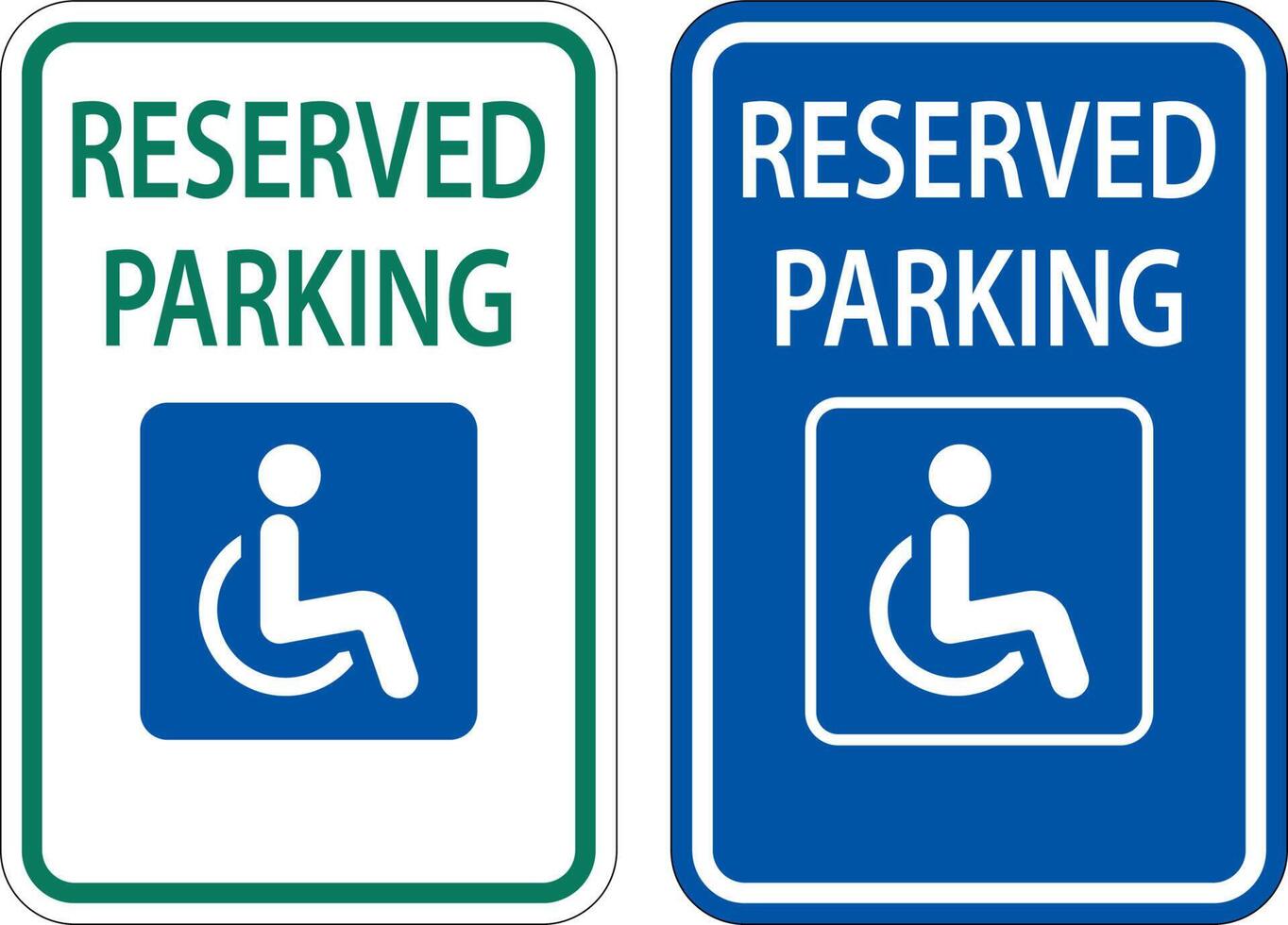 signo de estacionamiento reservado accesible sobre fondo blanco vector