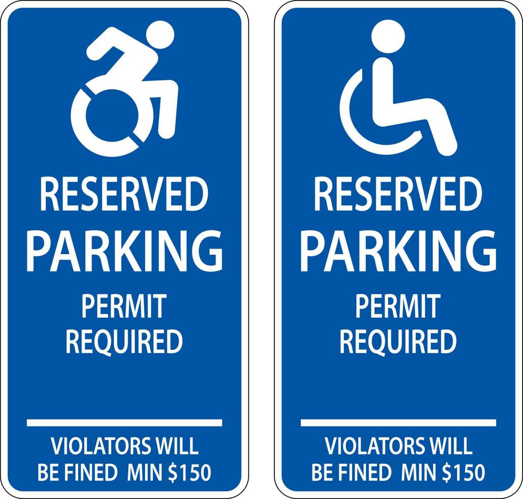 señal de estacionamiento para discapacitados sobre fondo blanco vector