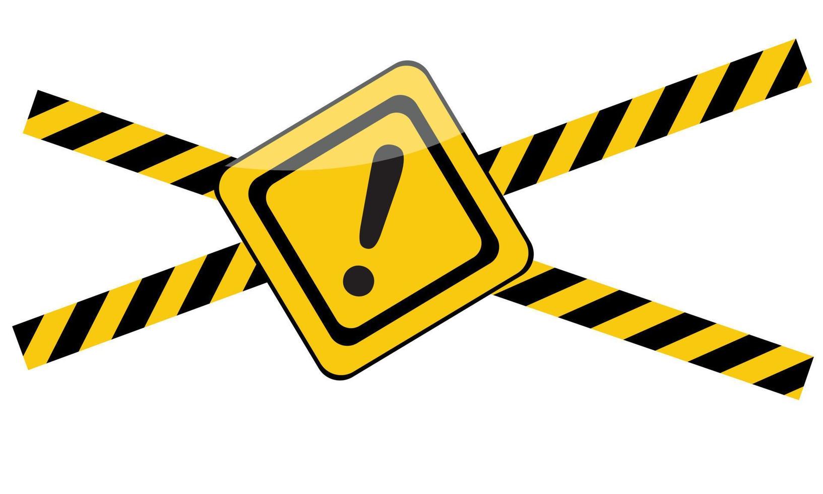 Warning sign is on white background vector