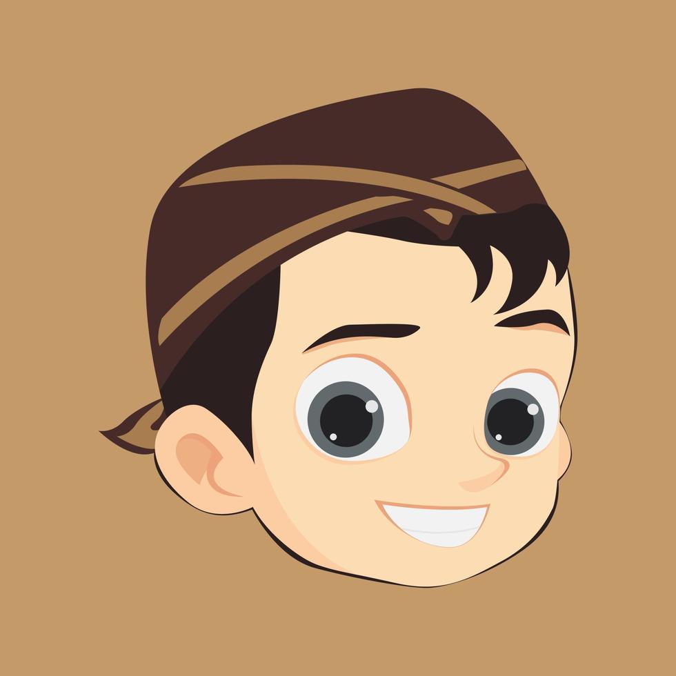 Javanese Face, javanese boy face cartoon, Javanese Face vector