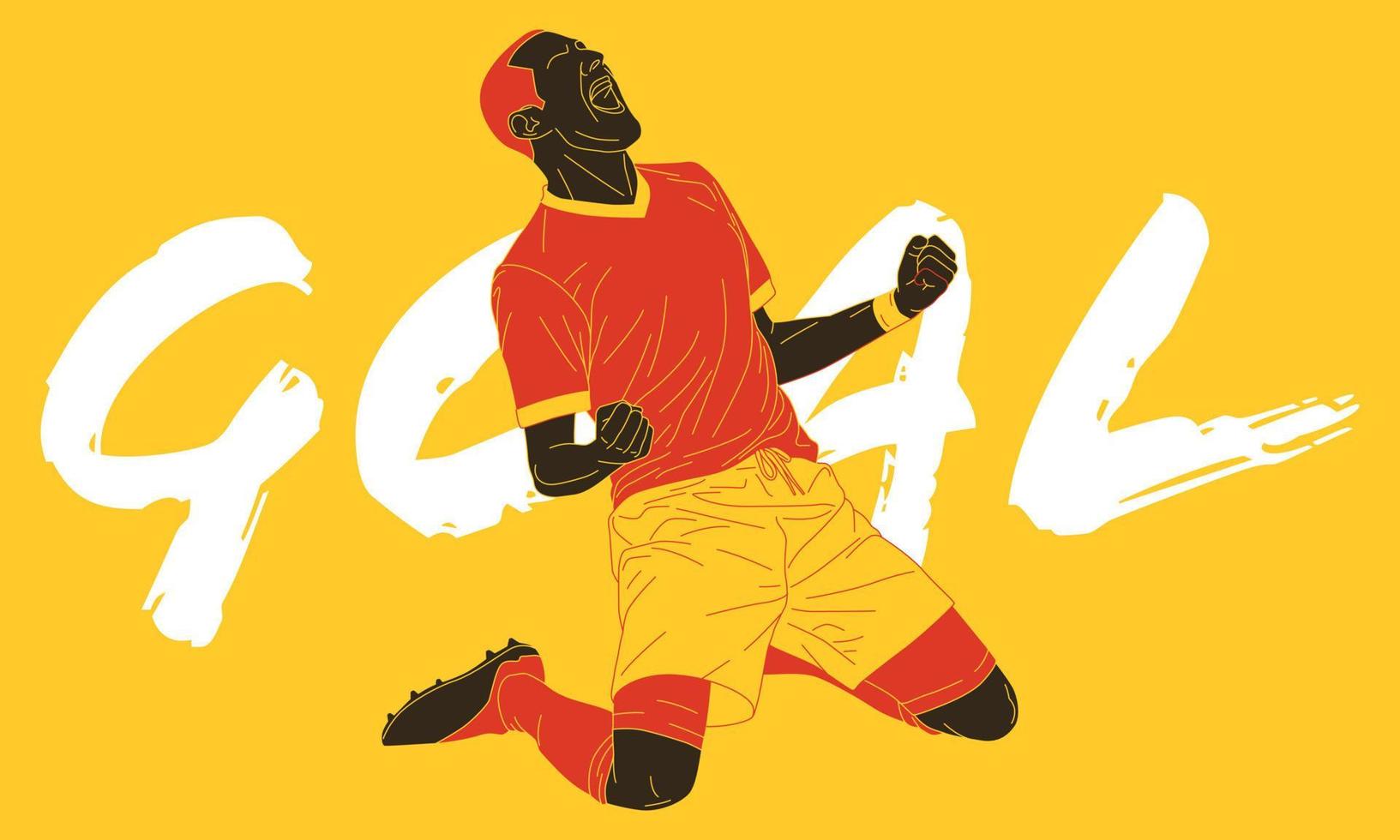 ilustración de jugador de fútbol en acción vector