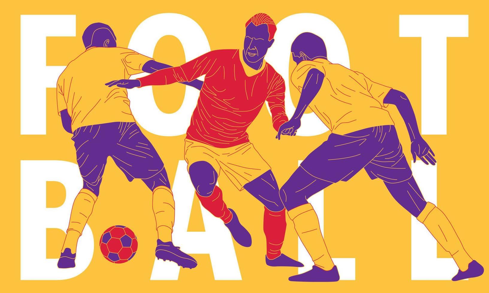 ilustración de jugador de fútbol en acción. aislar el fondo. vector