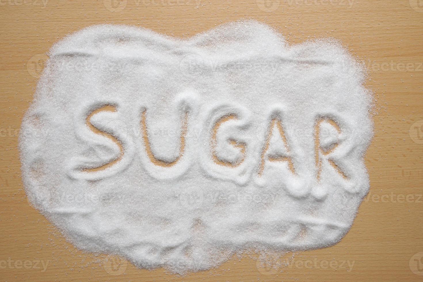 word sugar written in sugar photo