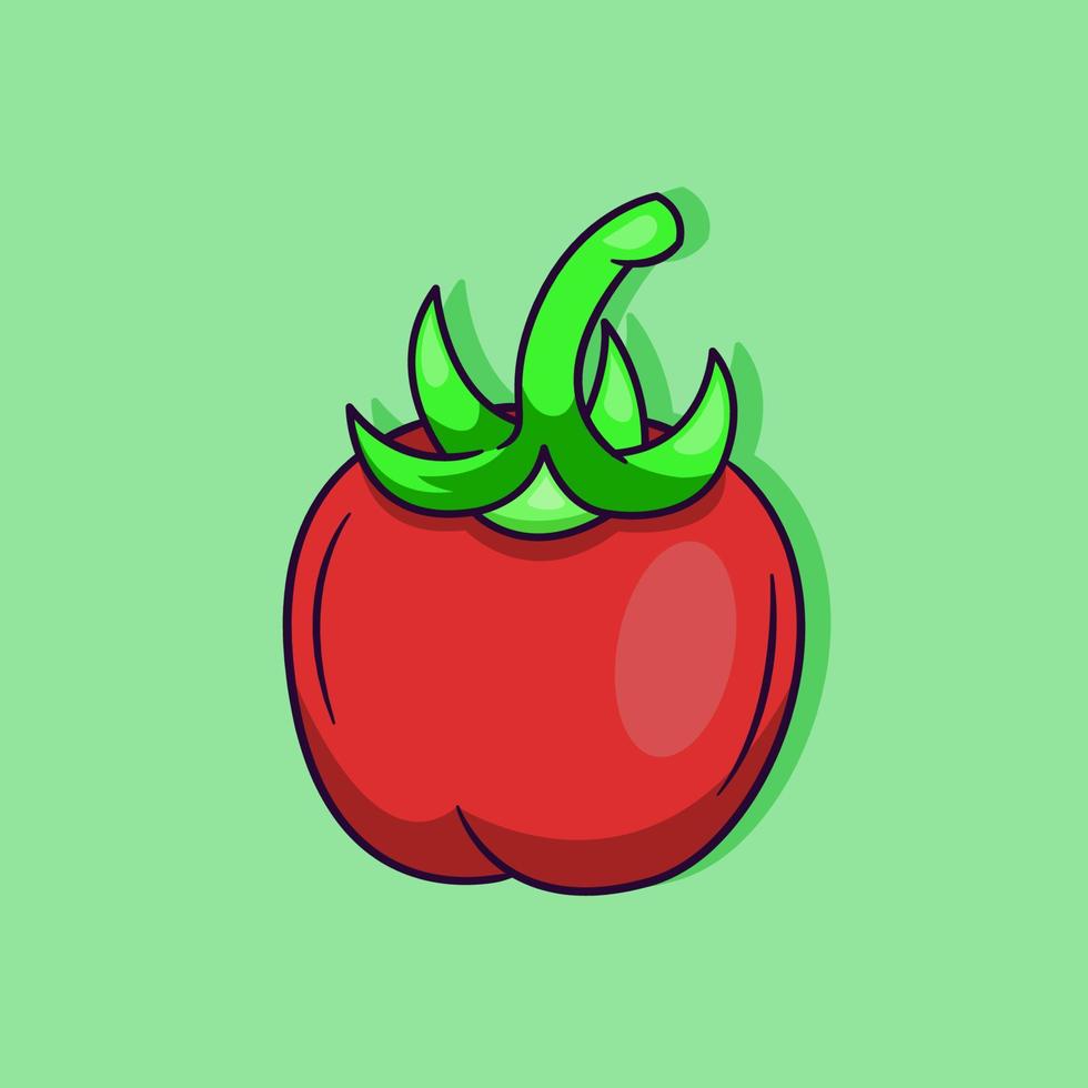 ilustración de arte de vector de dibujos animados de tomate rojo