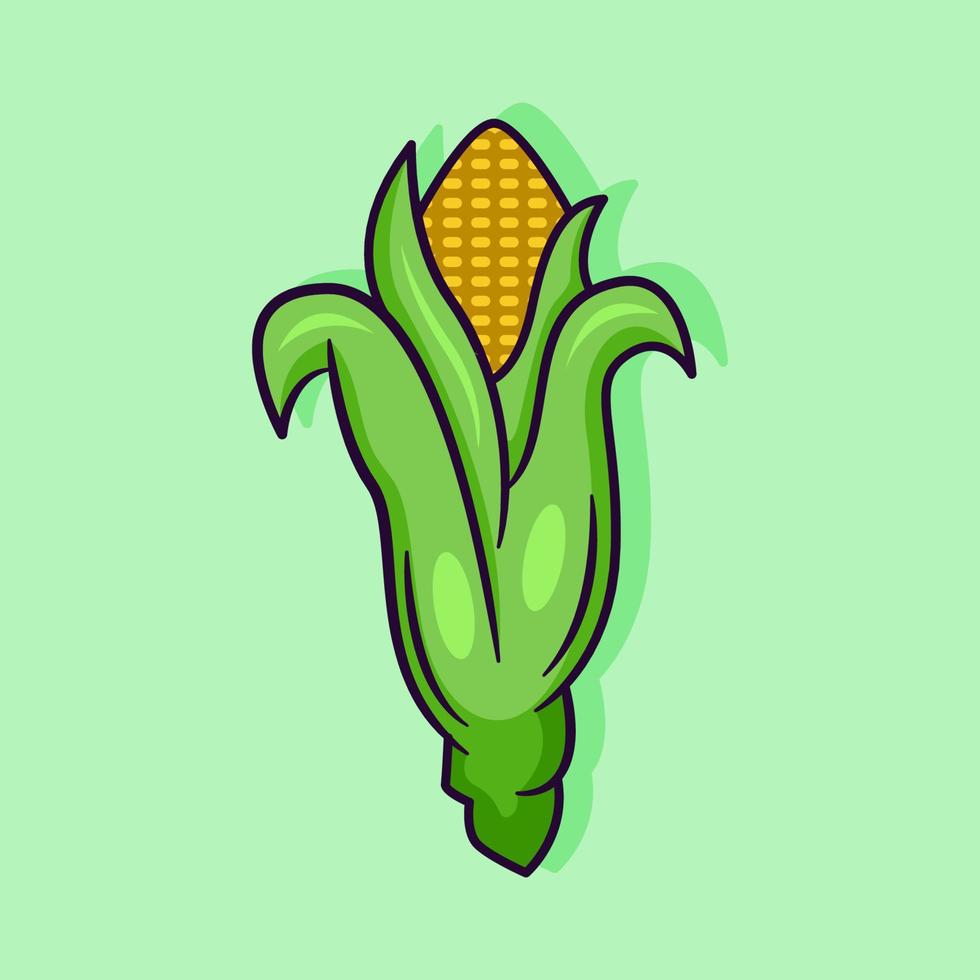 Corn cartoon vector art illustration