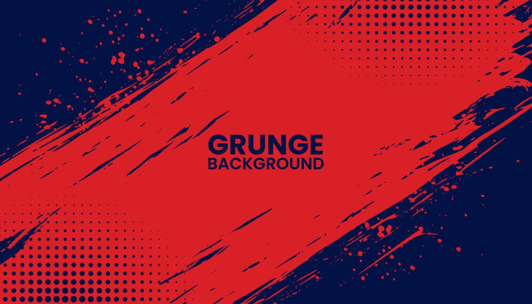 Abstract red and dark blue grunge background vector