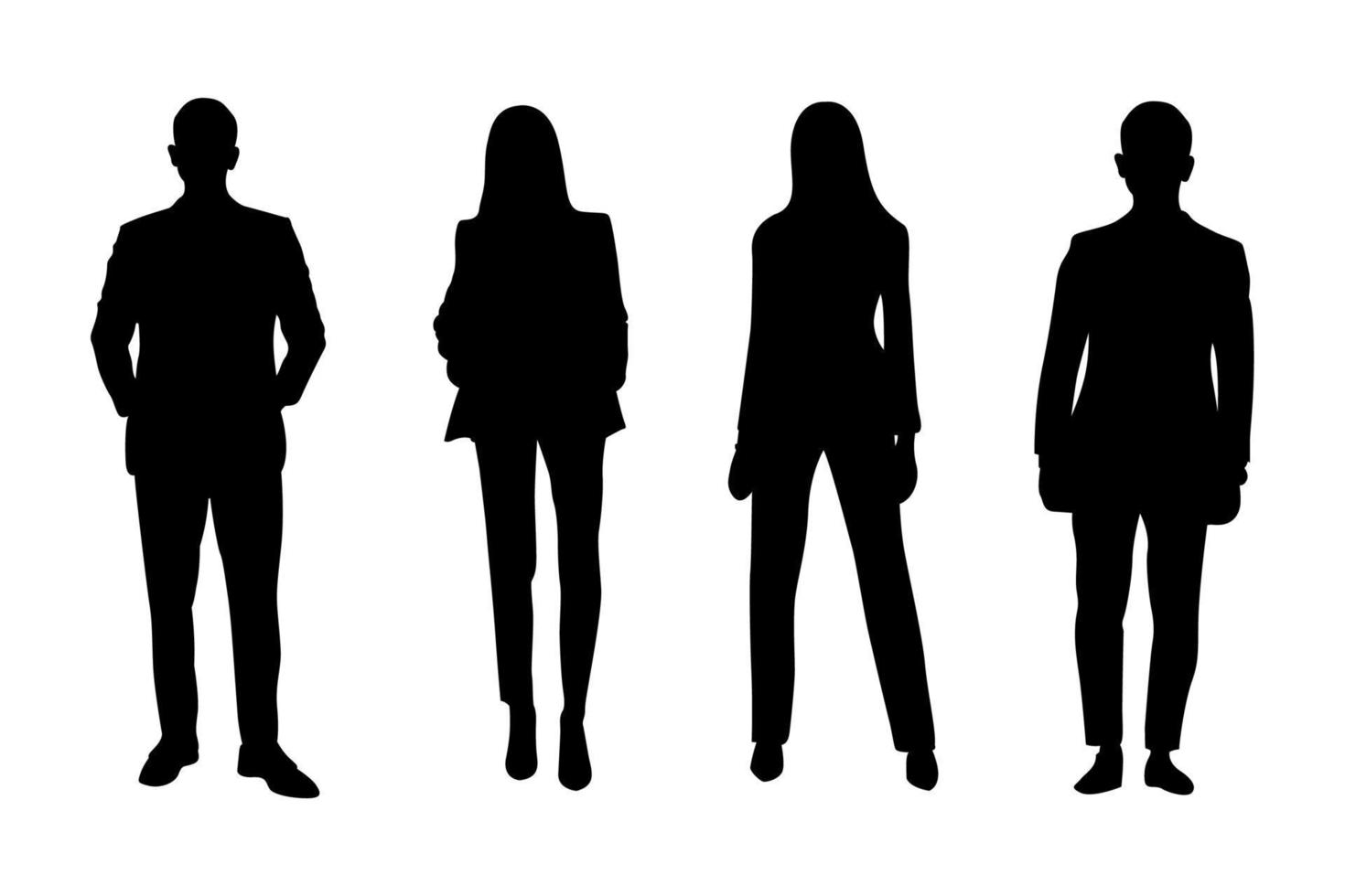 Illustration vector silhouettes of business man and woman