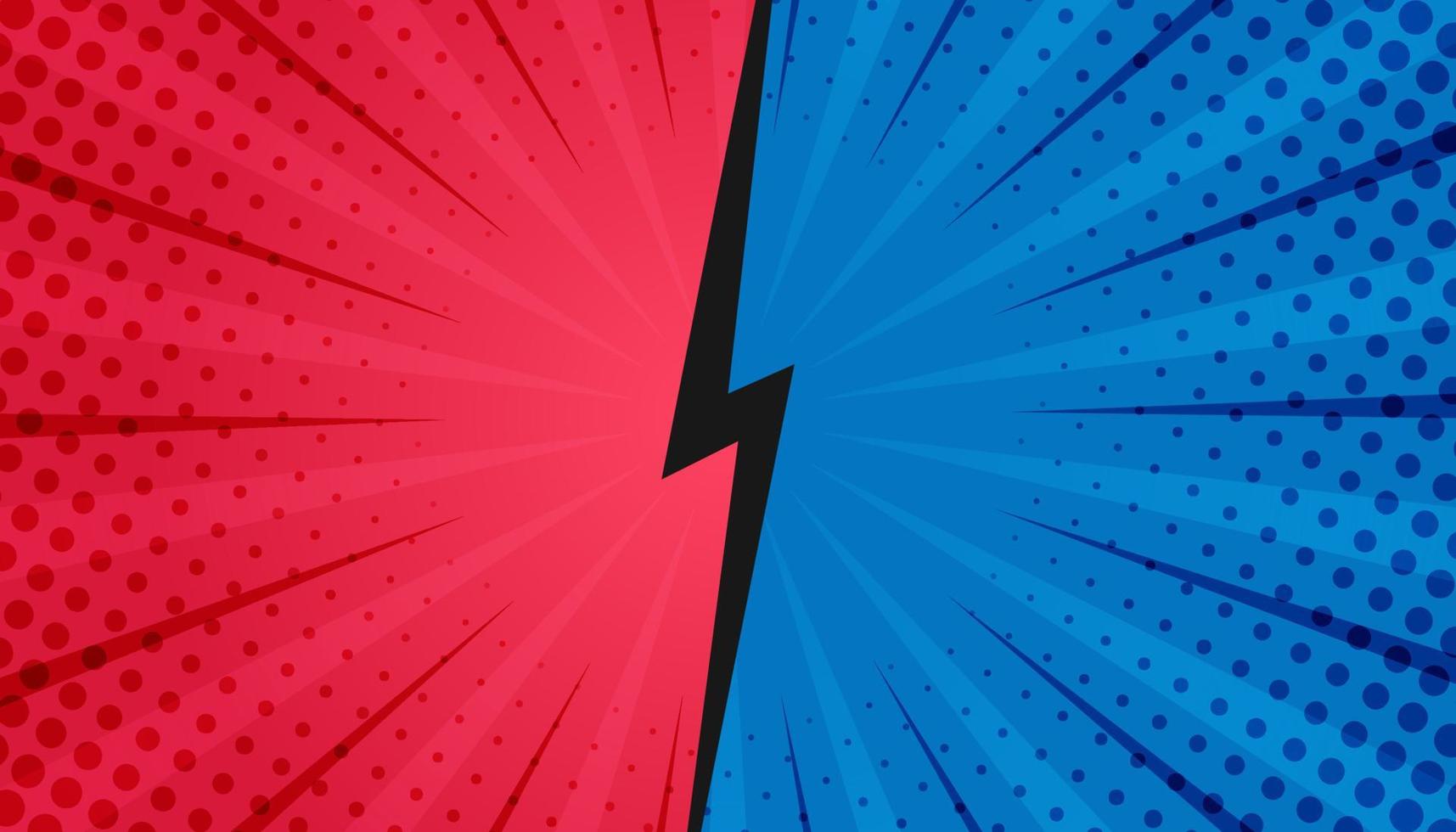 Abstract red and blue background with comic style vector