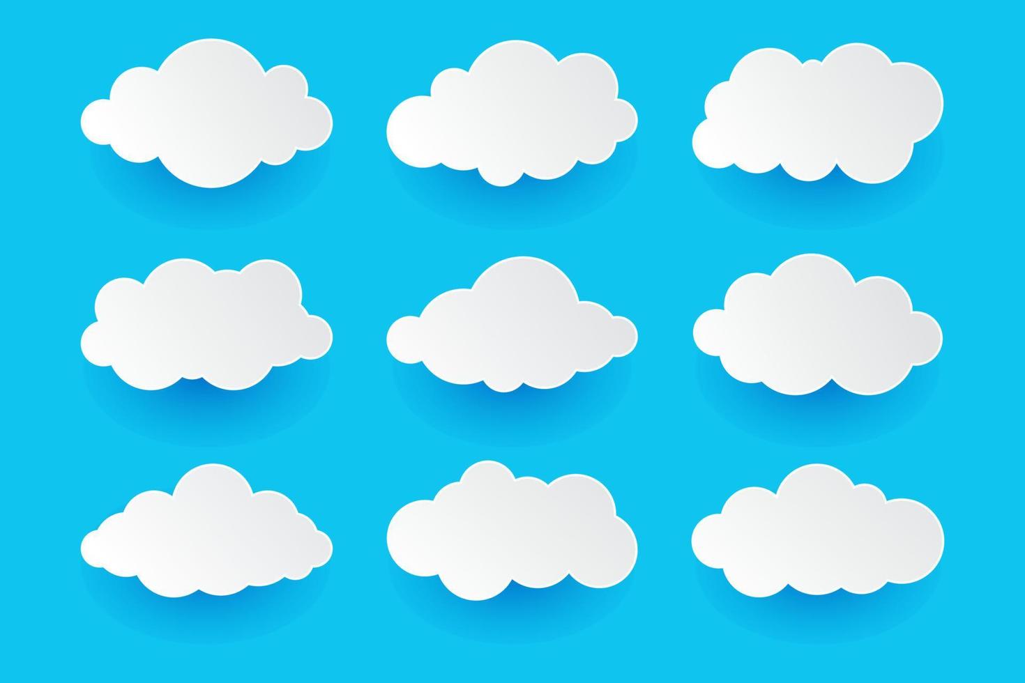 Cloud in paper cut style collection vector