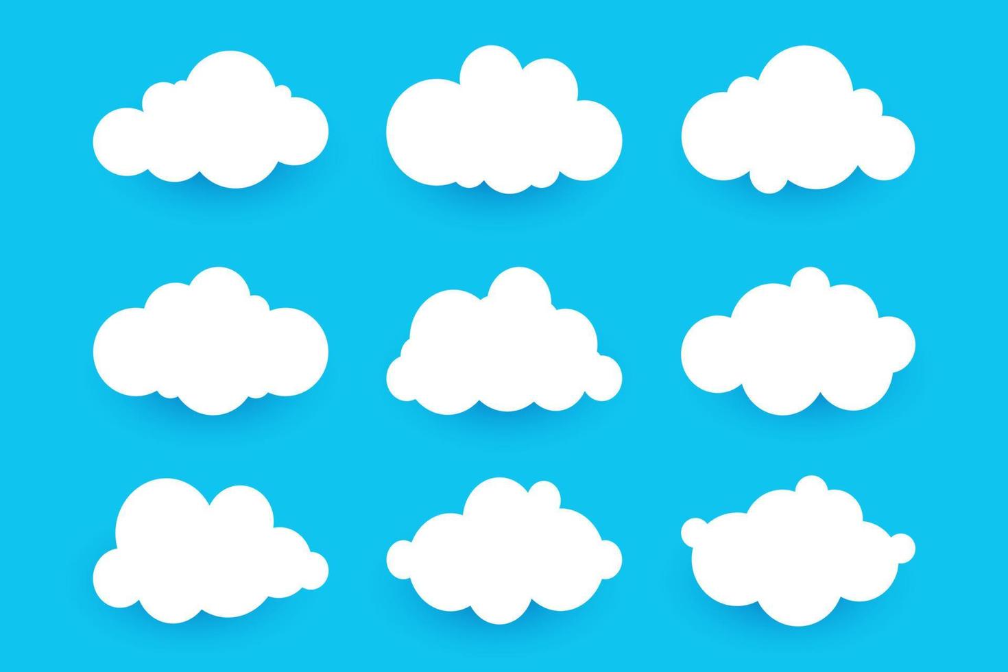 nube en colección de estilo plano vector