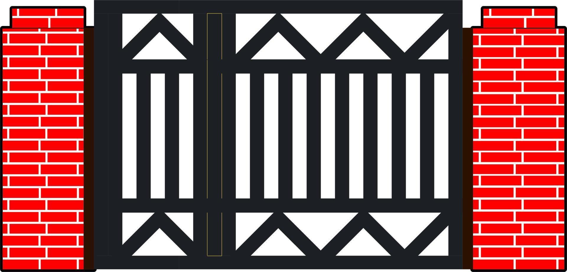 House gate iron gate flat style vector good for element design