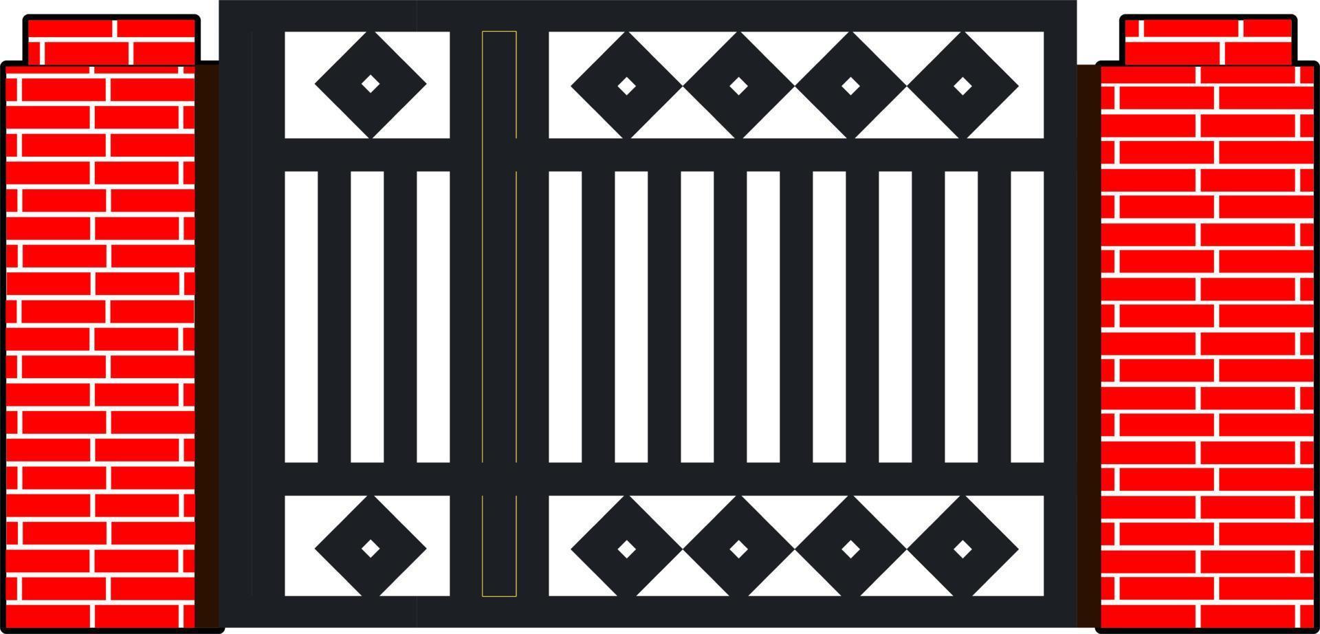 House gate iron gate flat style vector good for element design