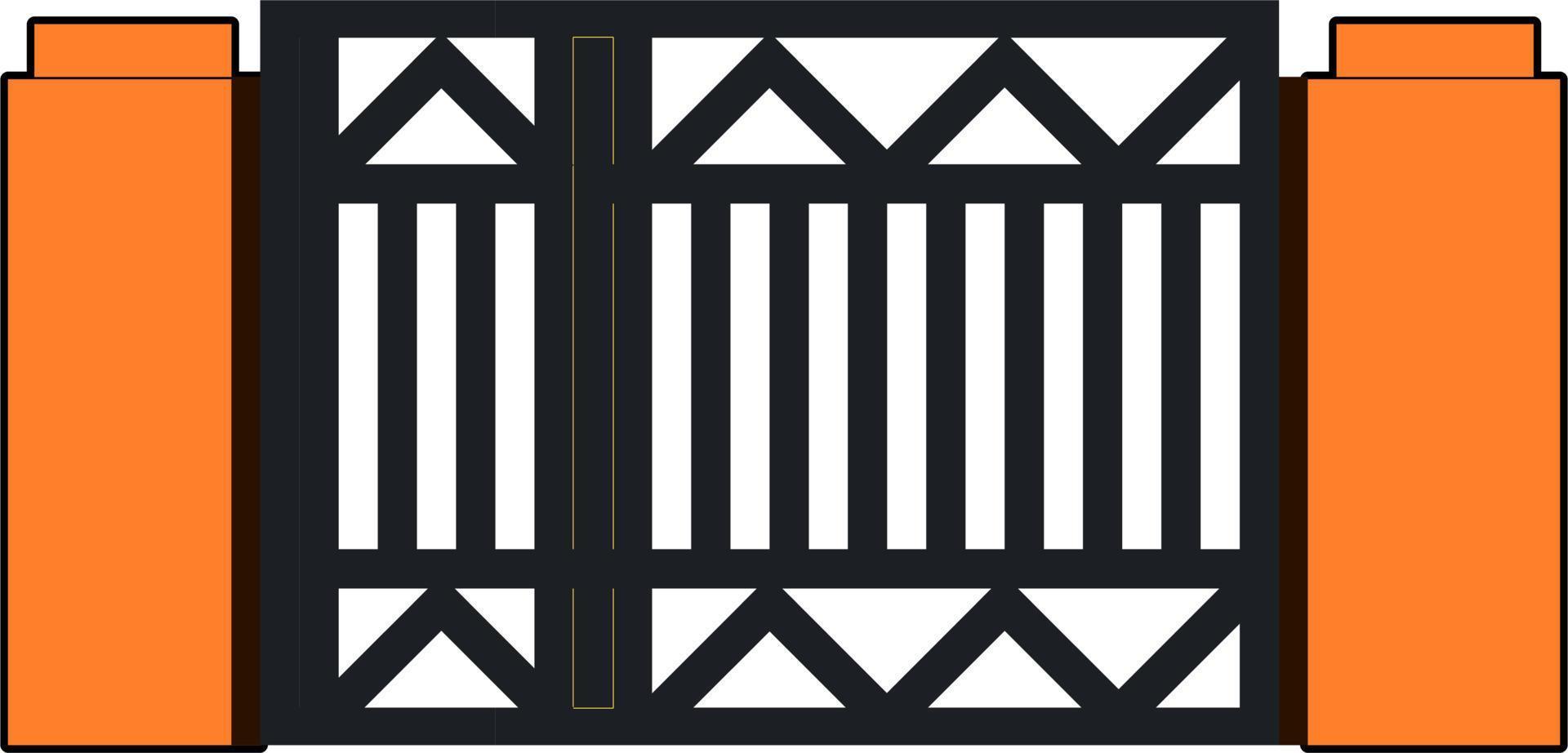 House gate iron gate flat style vector good for element design
