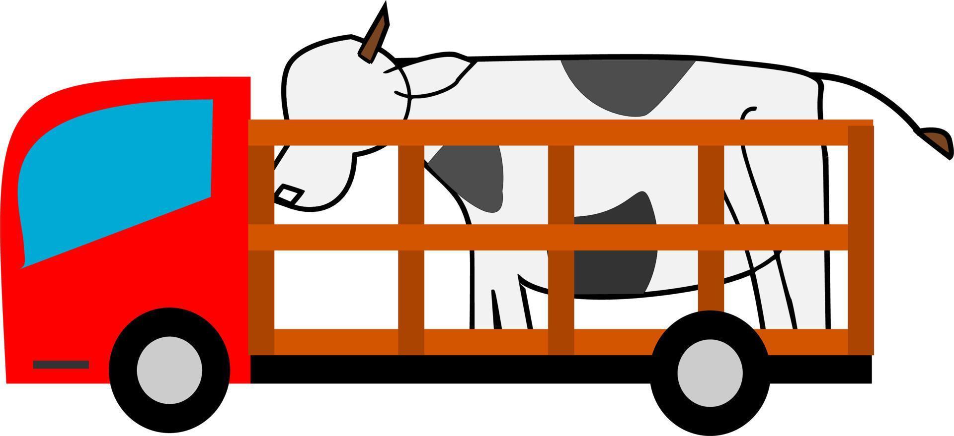 pickup truck carrying cow vector good for element design