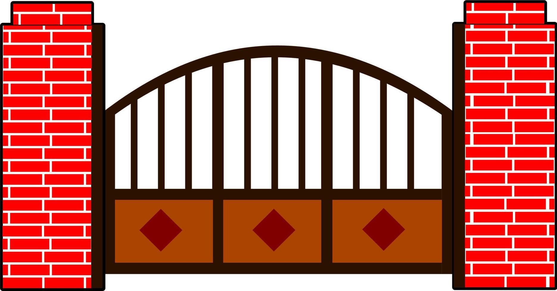 House gate iron gate flat style vector good for element design