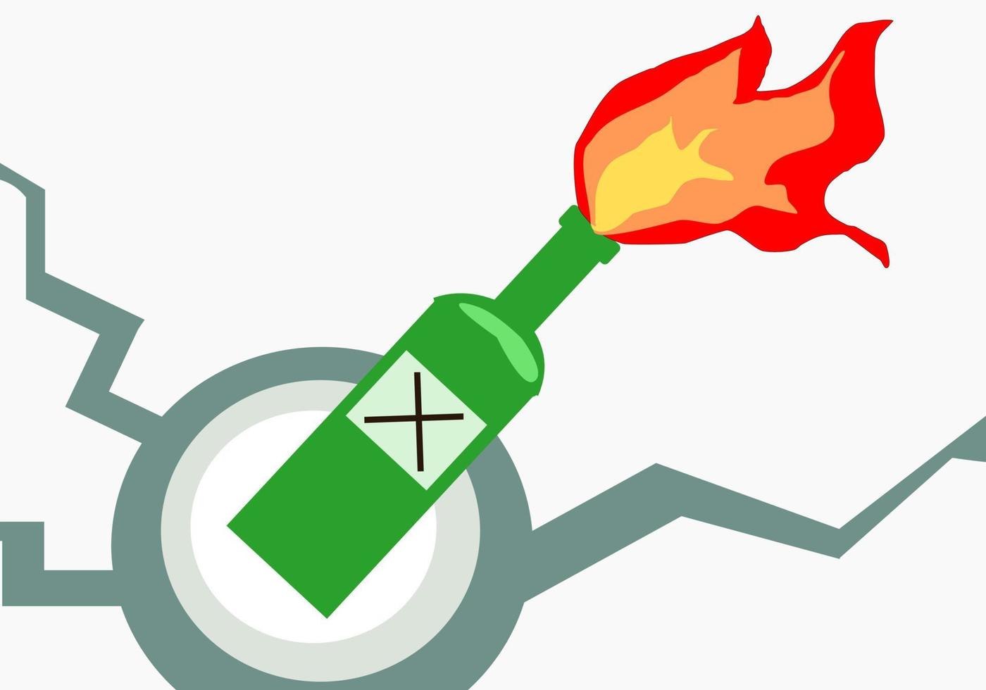 coctel molotov. símbolo de la revolución. símbolo de rebelión. símbolo de la insurrección. vector