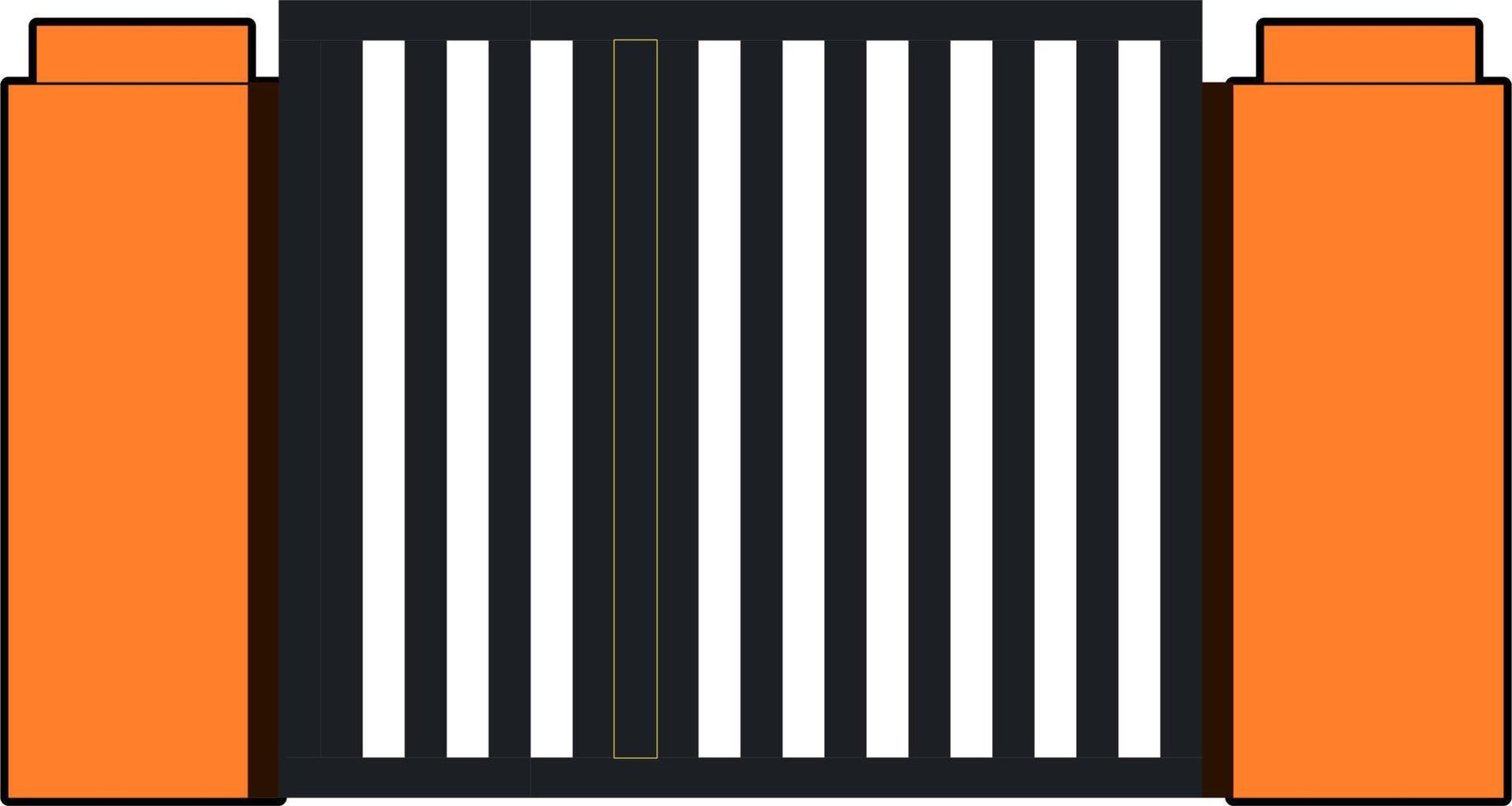 House gate, house fence iron gate, iron fence flat style vector eps