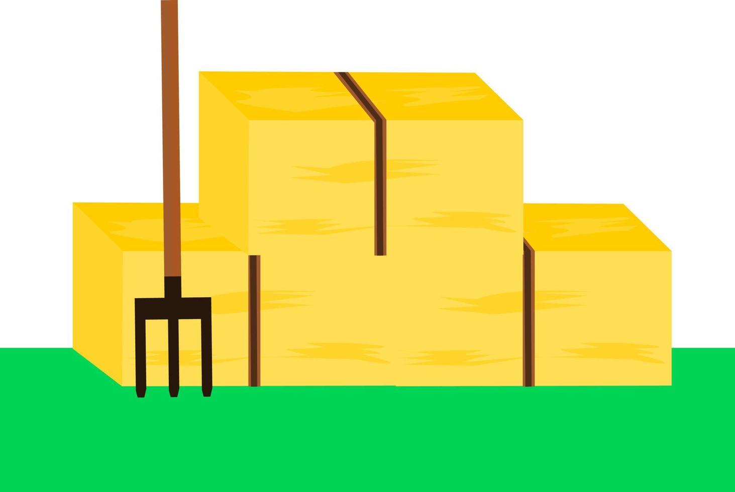 Hay bale square vector good for element design