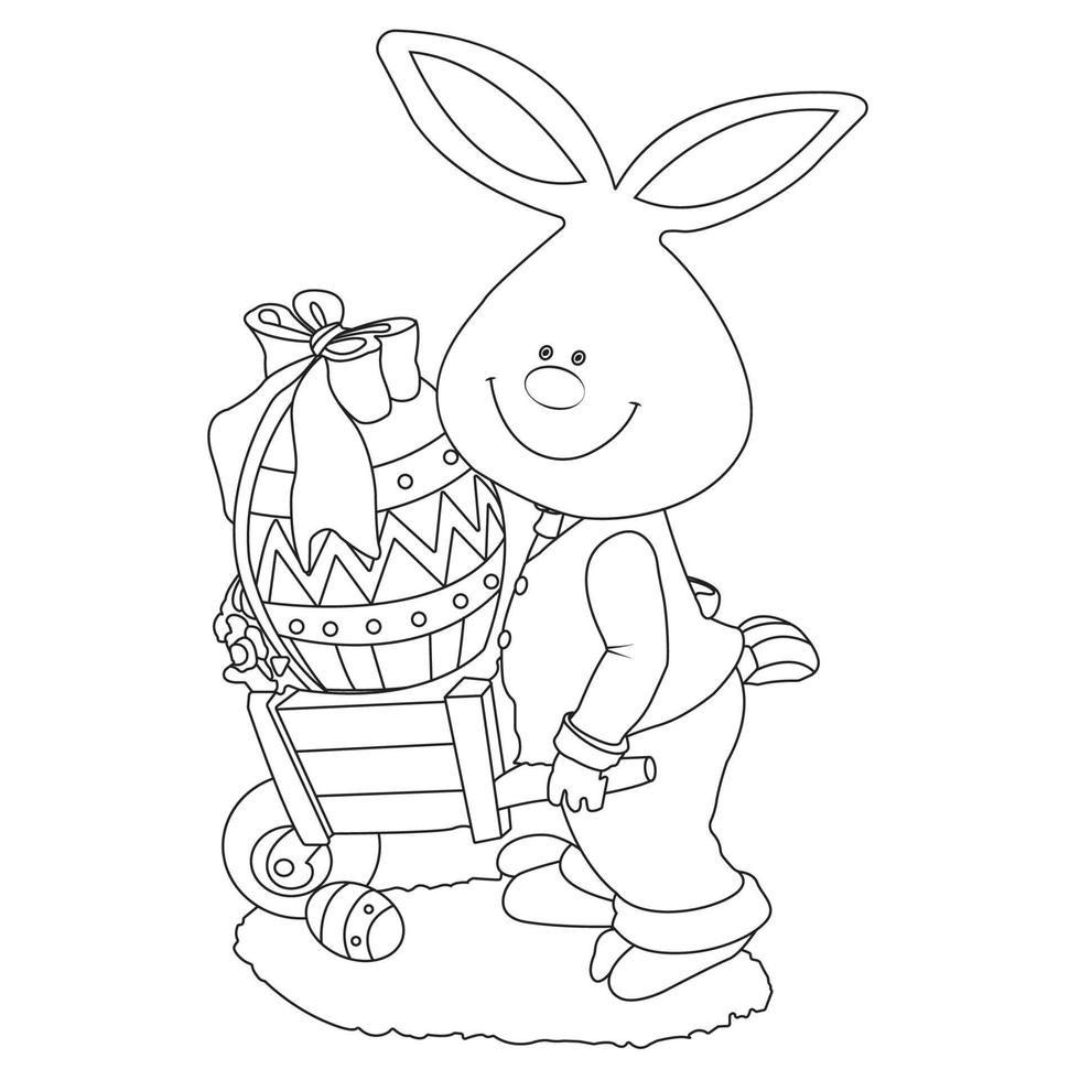 lindas felices pascuas para colorear vector