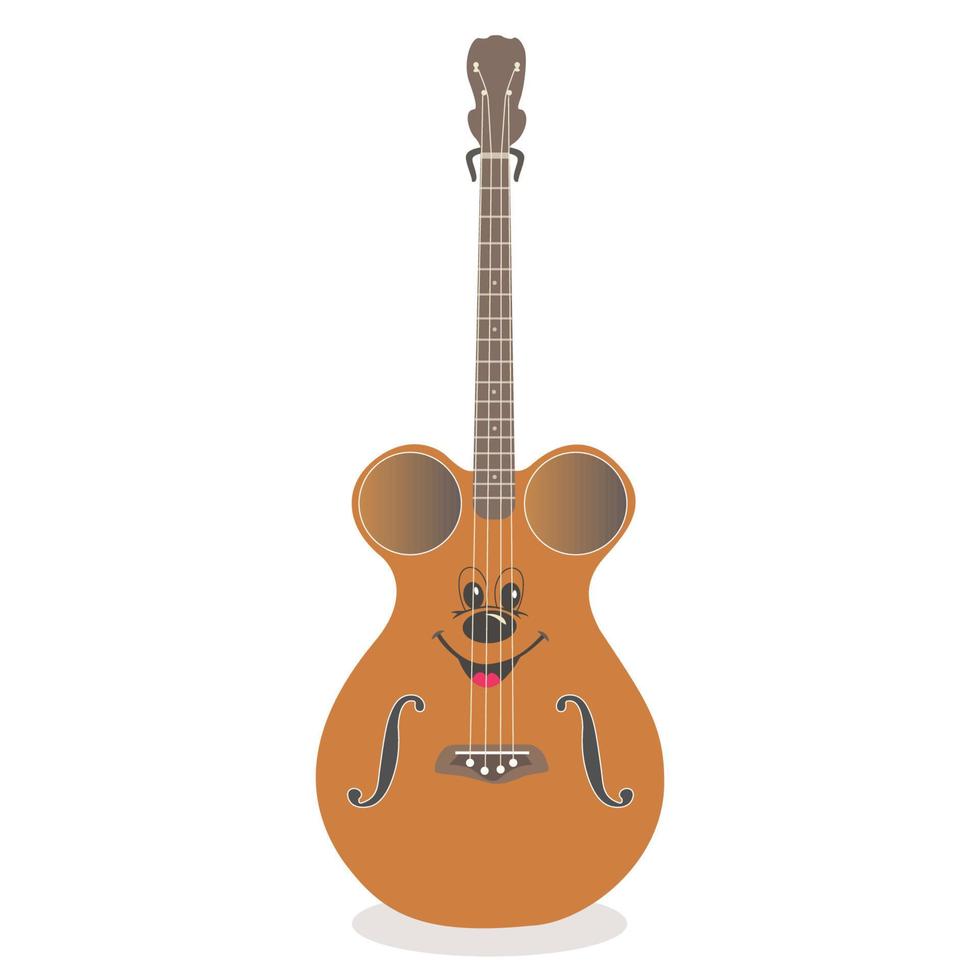 Vector illustration. Classical electric guitar. String plucked musical instrument