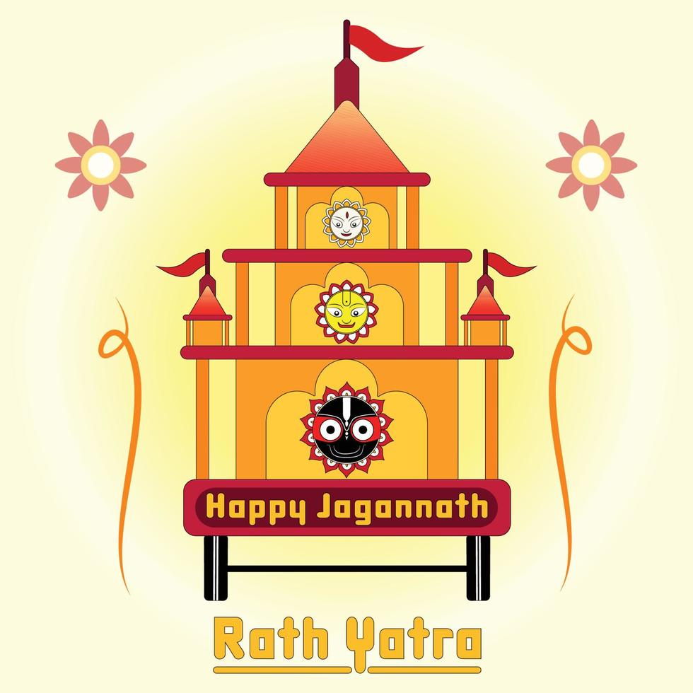 Vector design of Ratha Yatra of Lord Jagannath