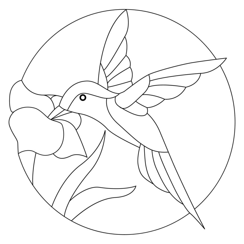 Harming bird coloring page Premium Vector