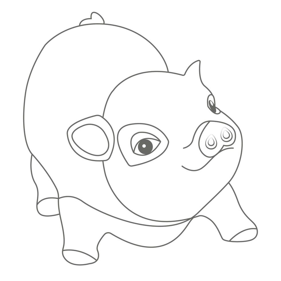 cute pigs coloring page outline vector