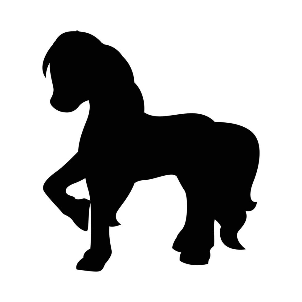 wild horses black silhouette. Vector illustration.