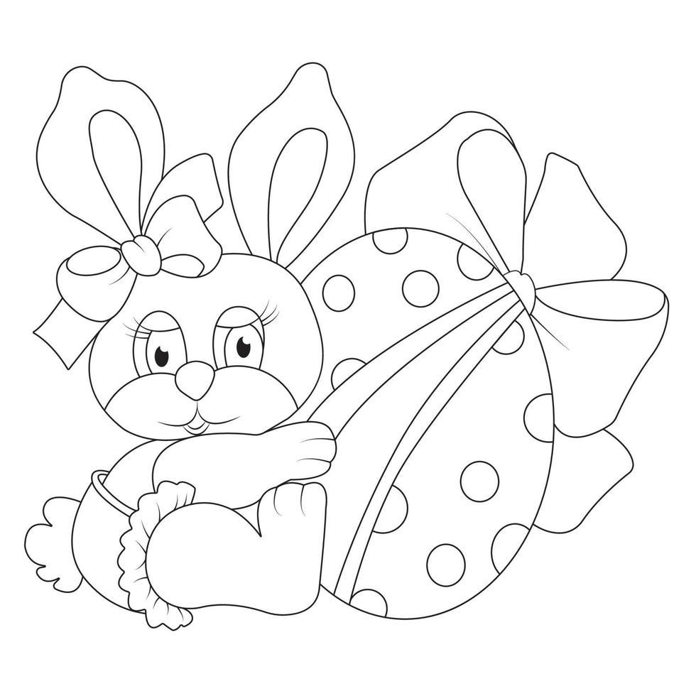 Cute Happy Easter Coloring Pages vector