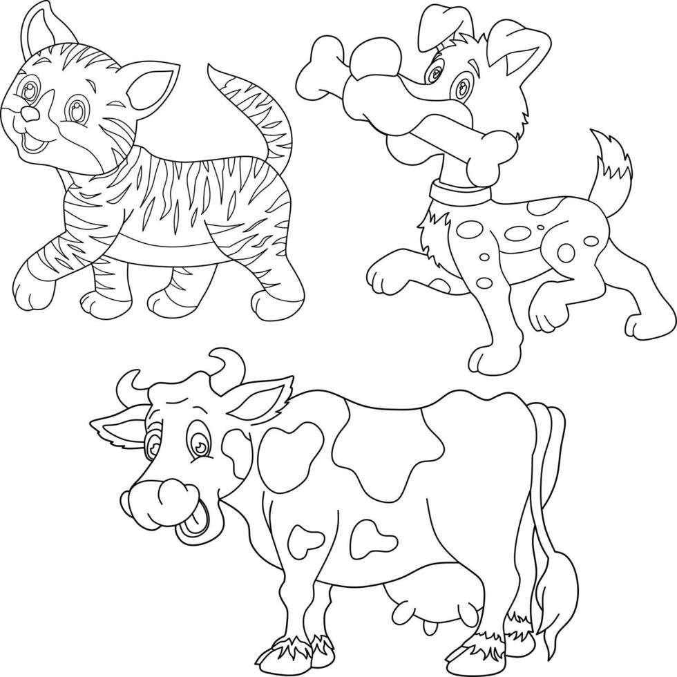 Animals coloring book vector