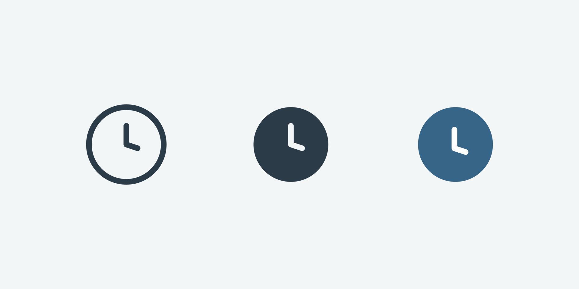 icono de vector de tiempo aislado para interfaces de diseño web y de aplicaciones