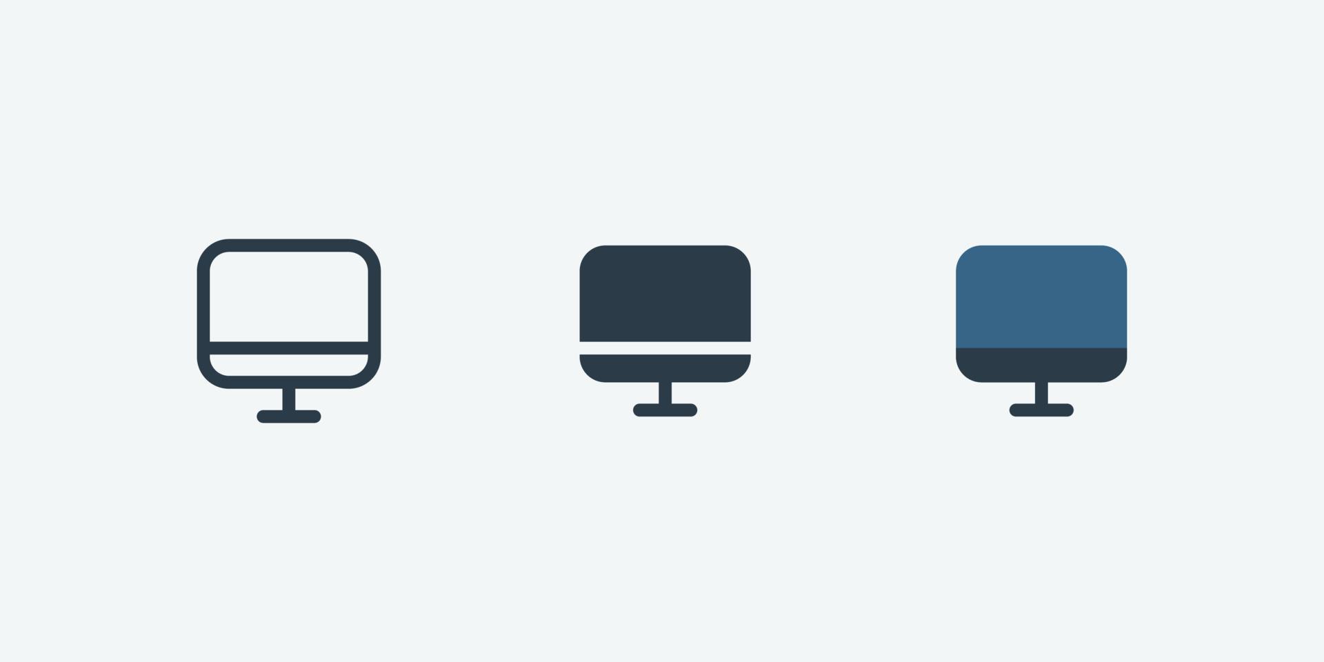 Monitor vector icon isolated for web and app design interfaces