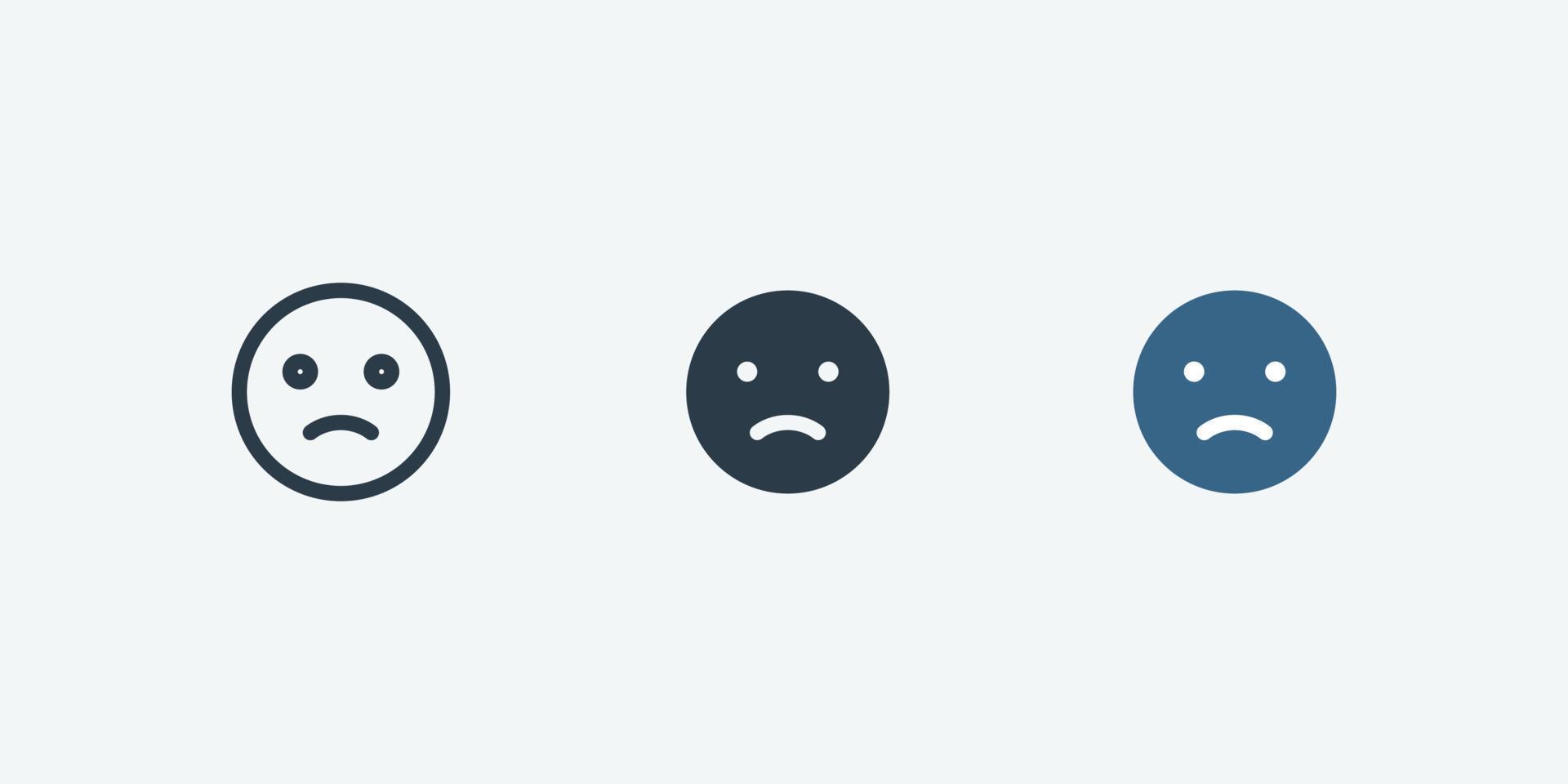 Sad vector icon isolated for web and app design interfaces