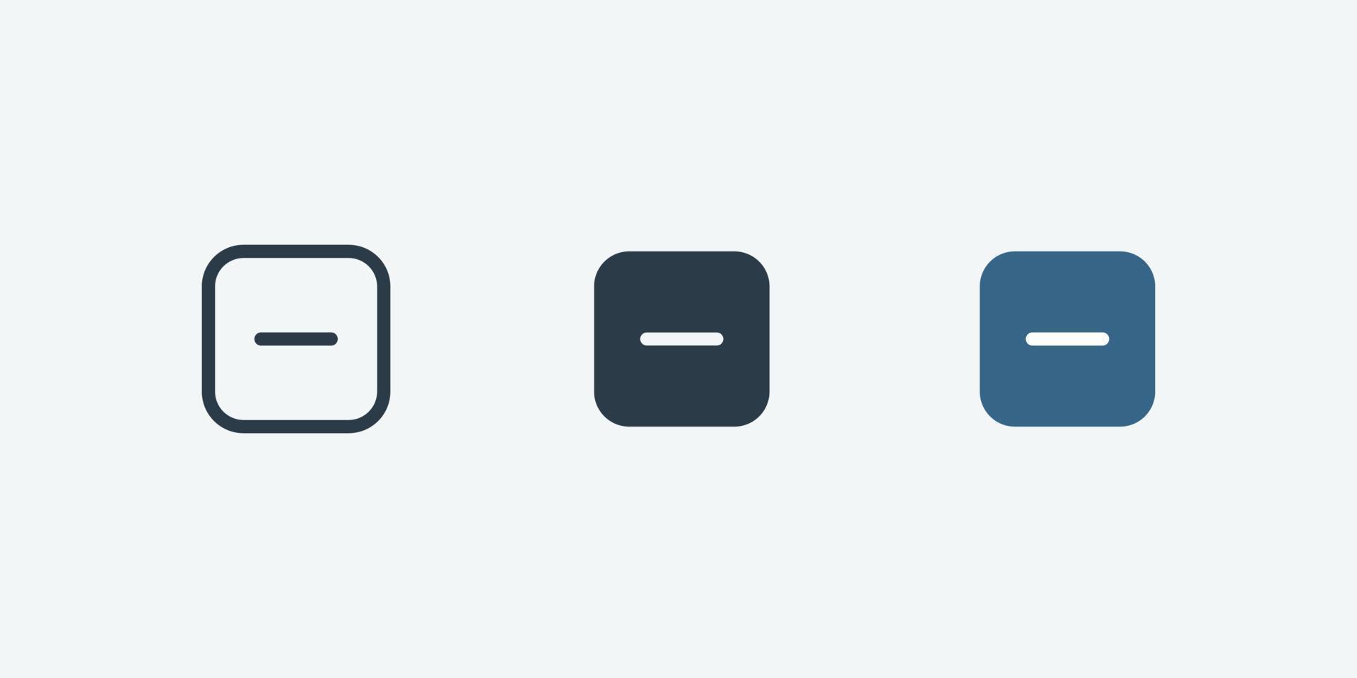 Minus vector icon isolated for web and app design interfaces