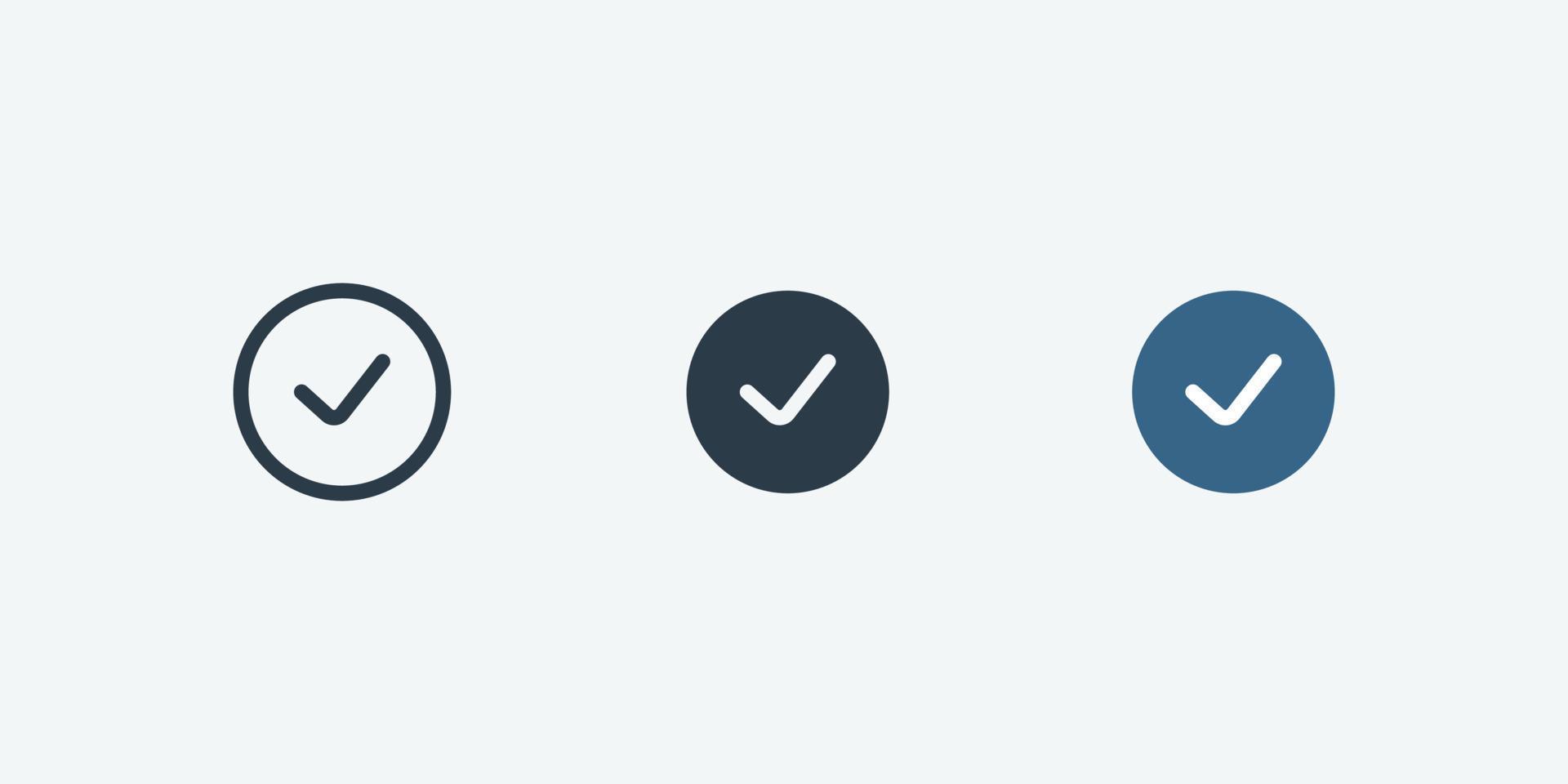 icono de vector de marca de verificación aislado para interfaces de diseño web y de aplicaciones