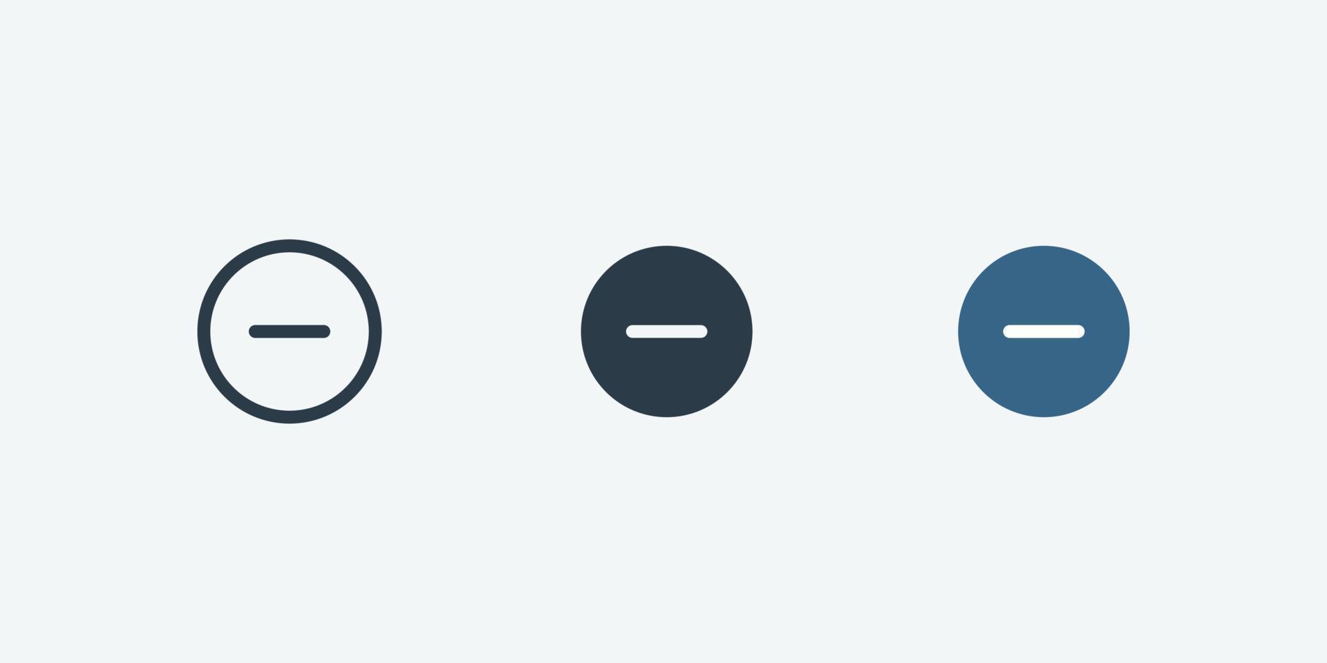 Minus vector icon isolated for web and app design interfaces
