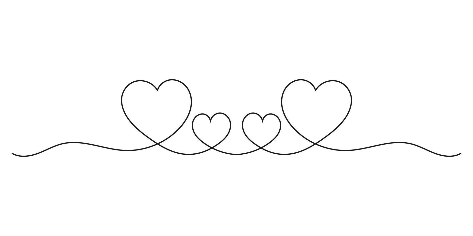 Heart continuous line art drawing minimalism design on white background vector