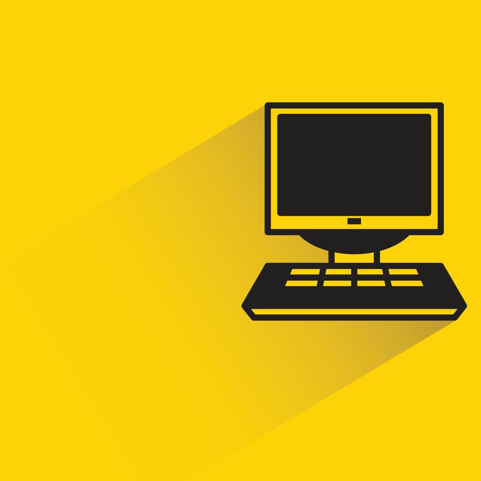 computer and keyboard icon vector