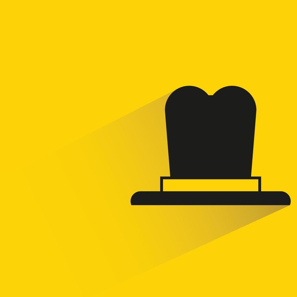 top hat icon on yellow background vector