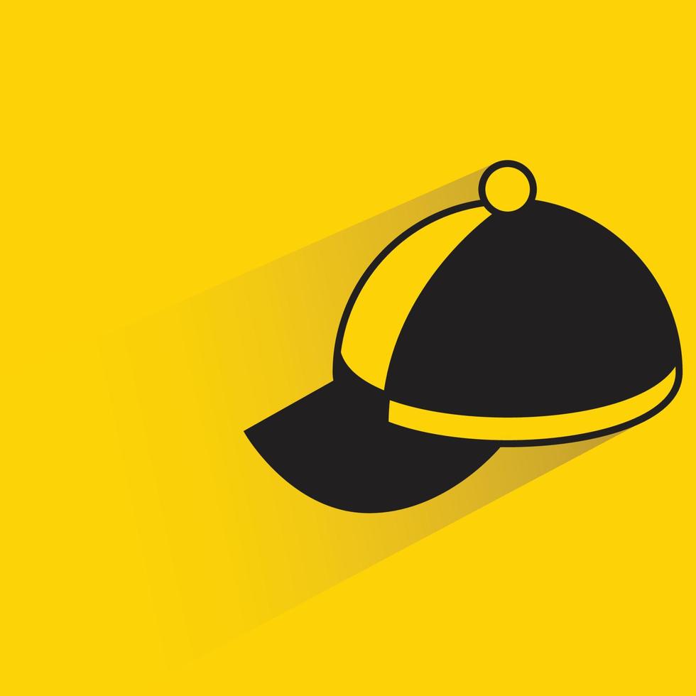 cap icon on yellow background vector