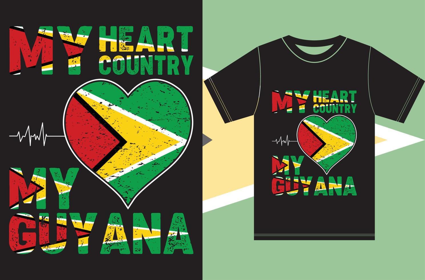 My Heart, My Country, My Guyana. Typography Vector Design