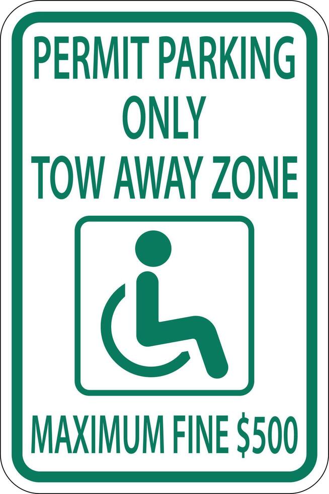 Accessible Parking Sign On White Background vector