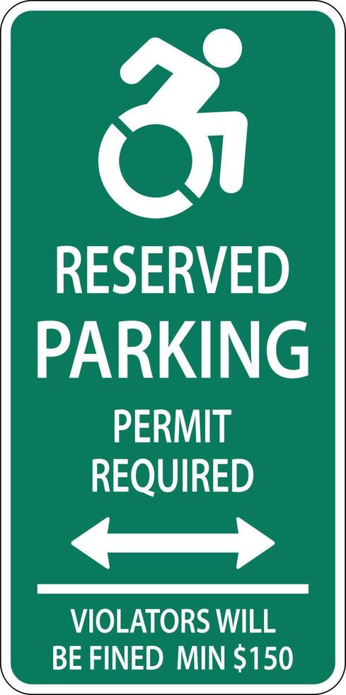 Handicap Parking Sign,Double Arrow Sign On White Background vector