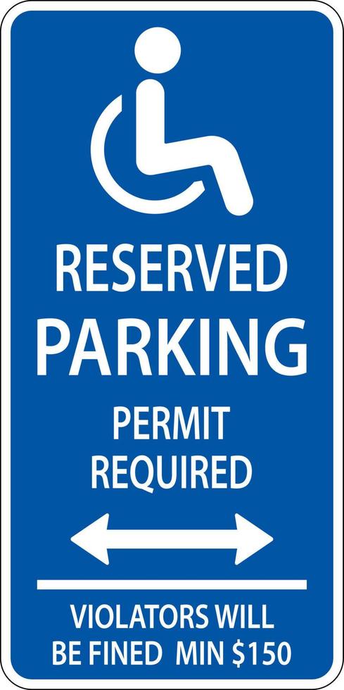 Handicap Parking Sign,Double Arrow Sign On White Background vector