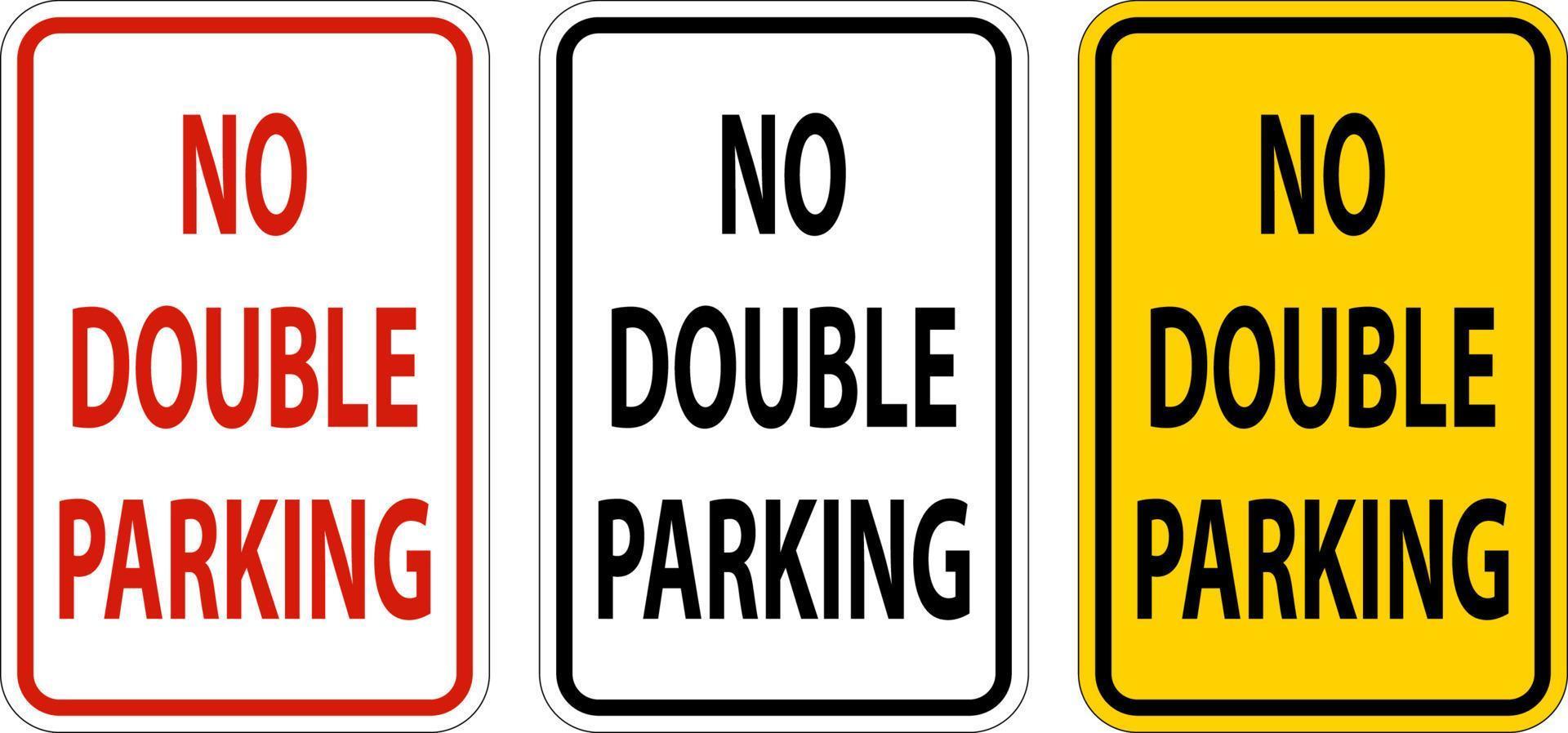 No Double Parking Sign On White Background vector