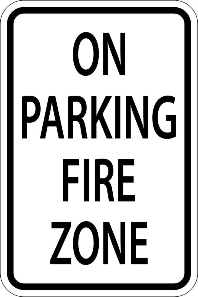No Parking Fire Zone Sign On White Background vector