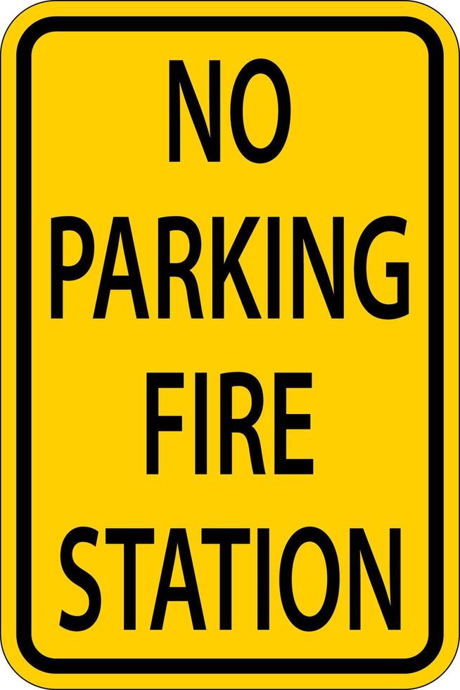 No Parking Fire Station Sign On White Background vector