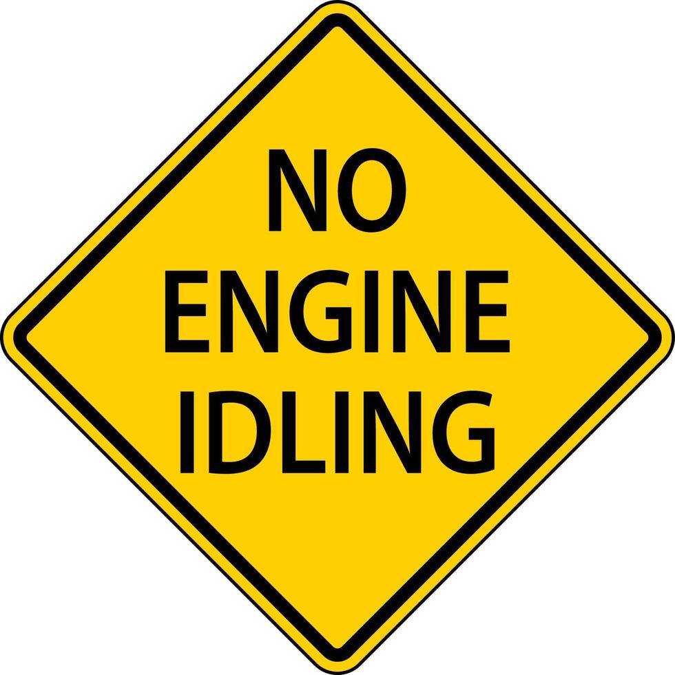 No Engine Idling Sign On White Background vector